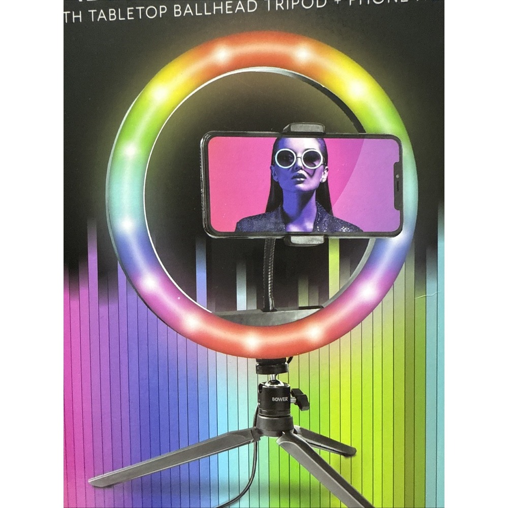 Bower‎ 10" RGB Mobile Selfie Ring Light Studio Kit with Special Effects